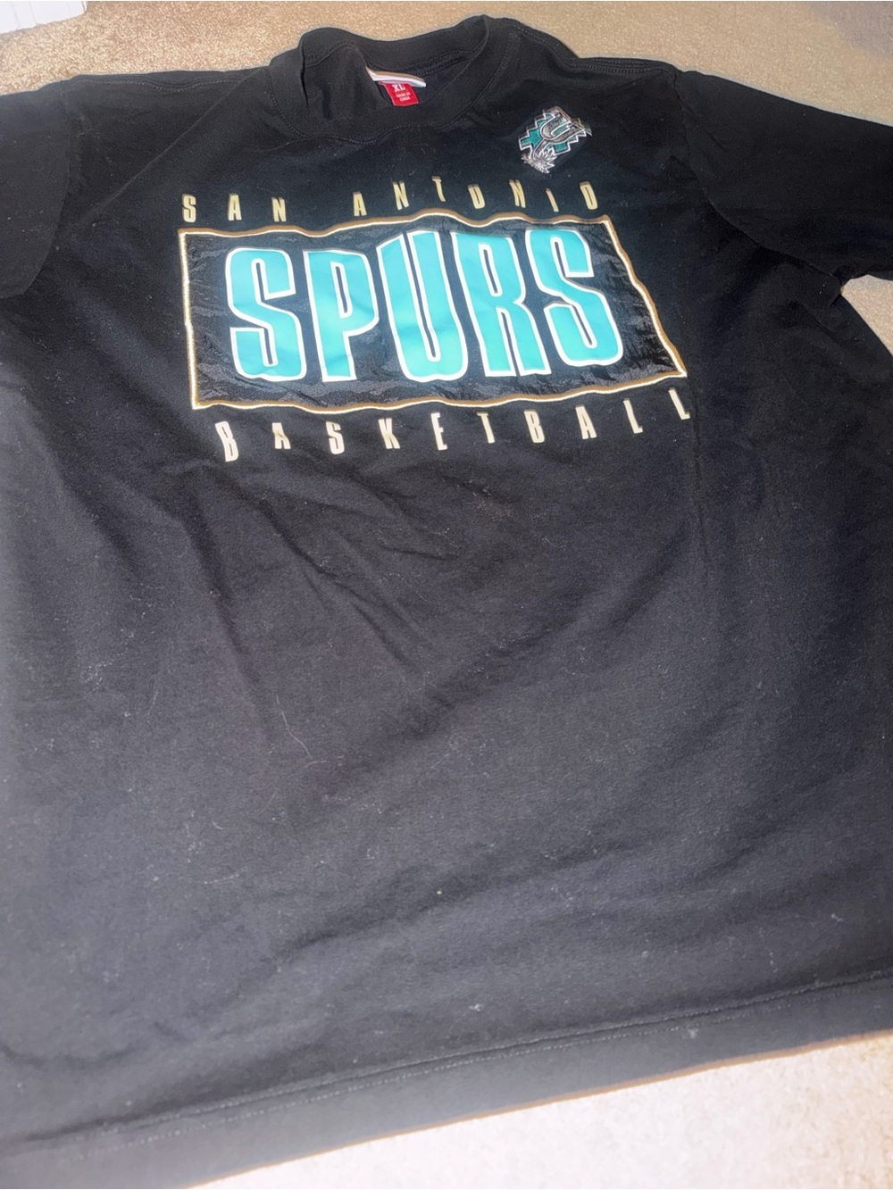 Men's Black San Antonio Spurs Hardwood Classics Team OG 2.0 Premium T-Shirt XL - Picture 2 of 8